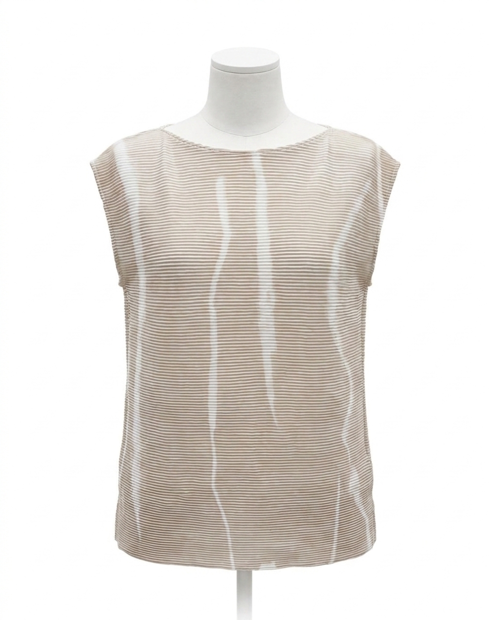 NEW LAFAYETTE 148 women's charcoal print plisse sheer cap sleeve blouse in penci